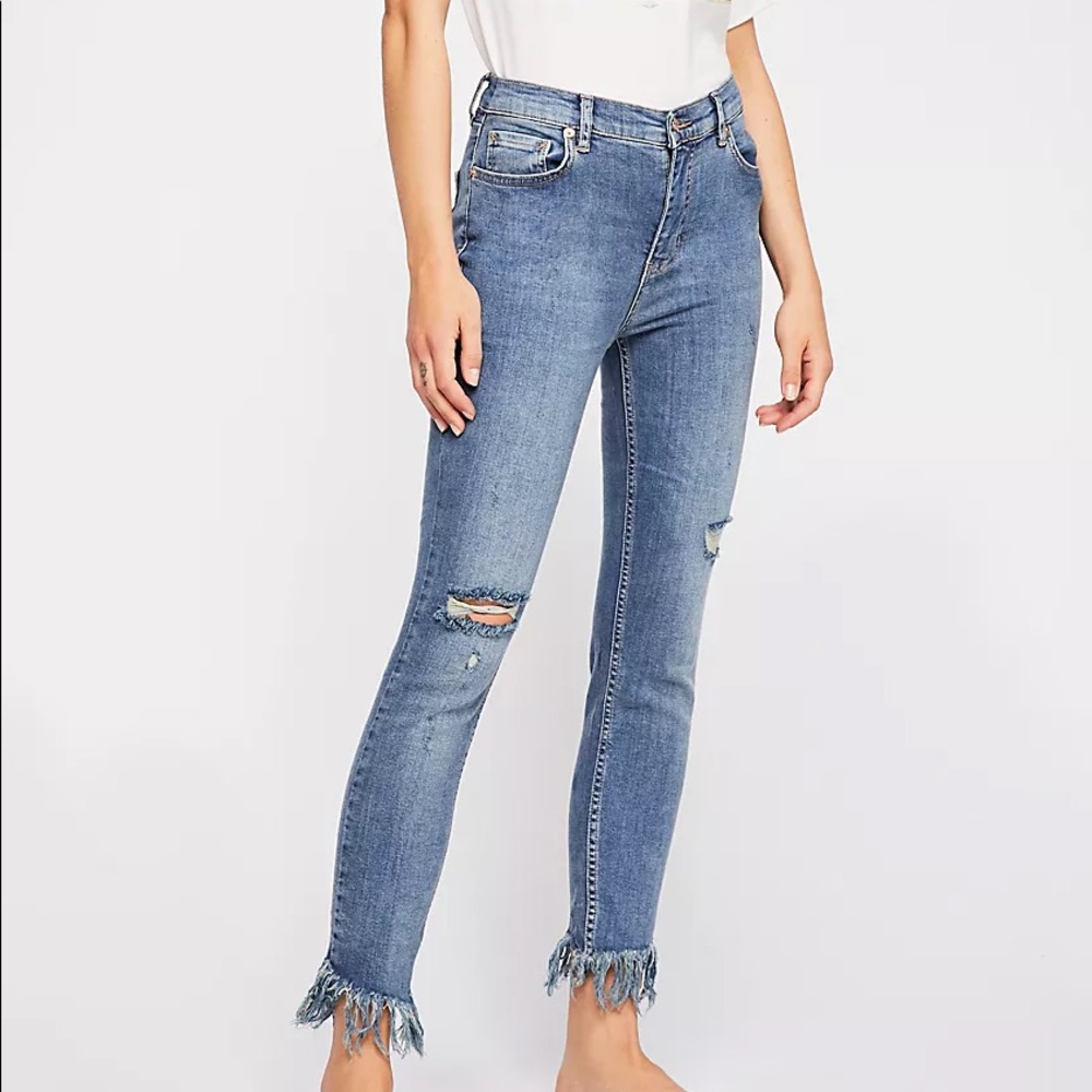 Free People Fray Hem Jeans